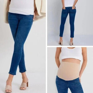 Motherhood Maternity Indigo Blue Secret Fit Belly skinny jeans medium wash XS